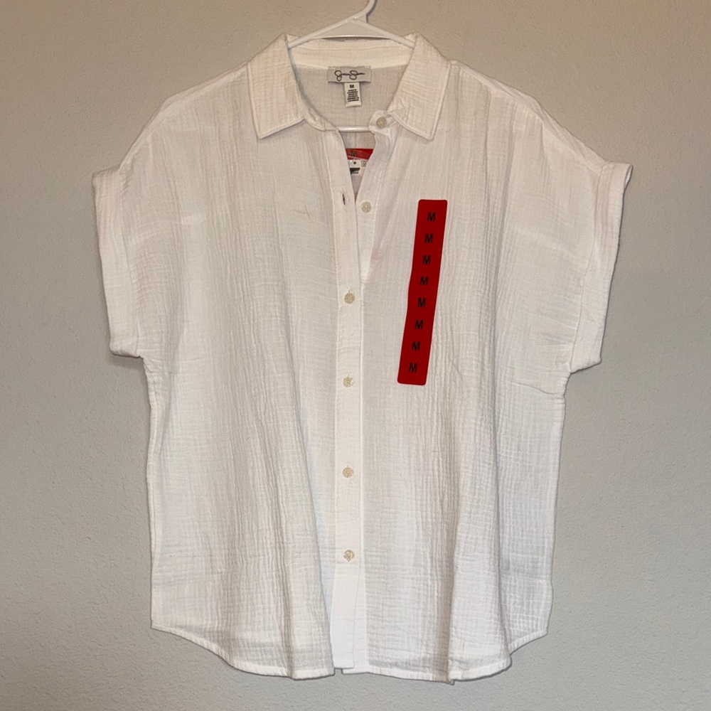 Jessica Simpson Textured White Blouse